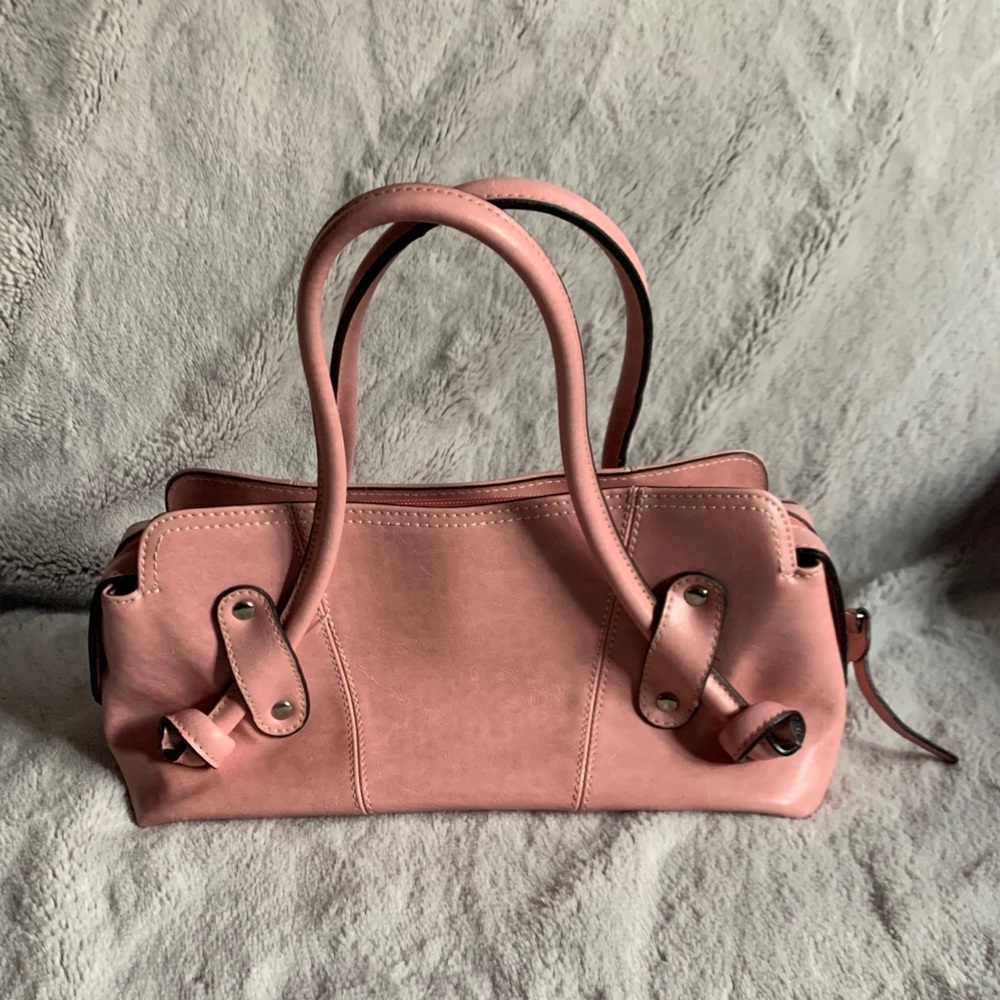 Baby Pink Faux Leather Purse w/ adjustable straps